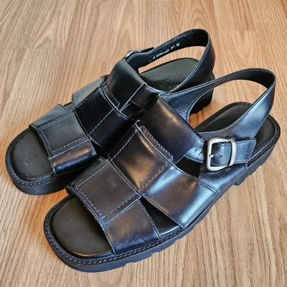 Cole Haan Leather Men's Fisherman Grandpacore Casual Black Sandals Shoes Size 10 - Picture 2 of 12